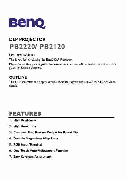 BenQ Projection Television PB2220 PB2120-page_pdf
